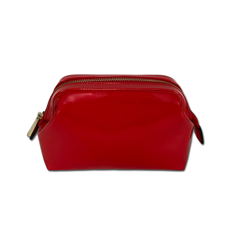 red cosmetic bag
