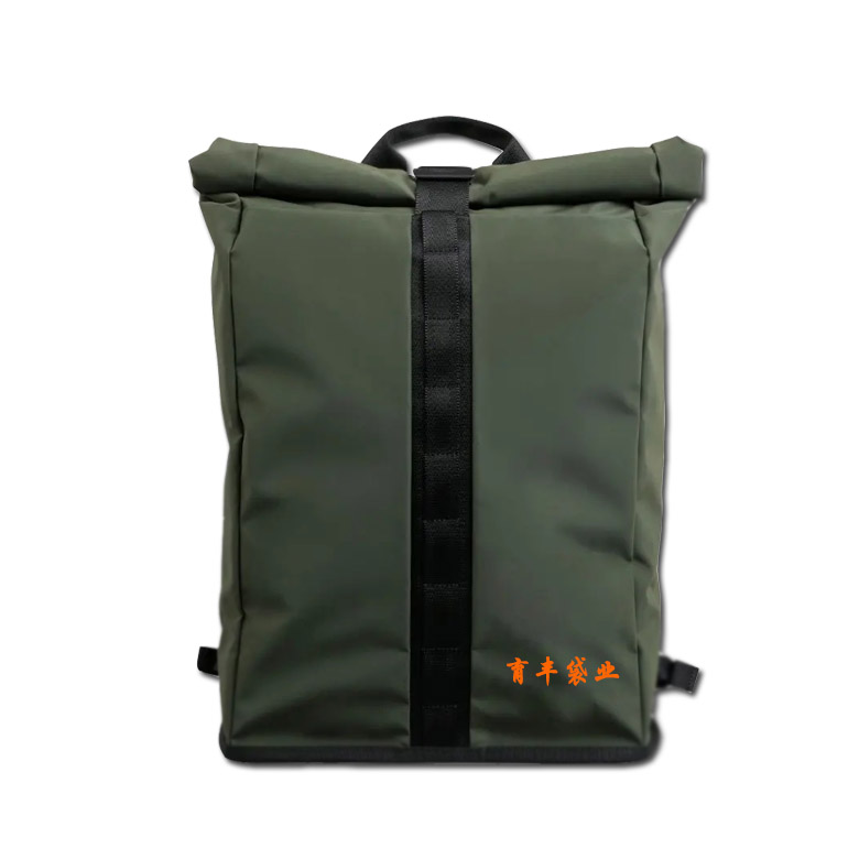 Green roll-up backpack
