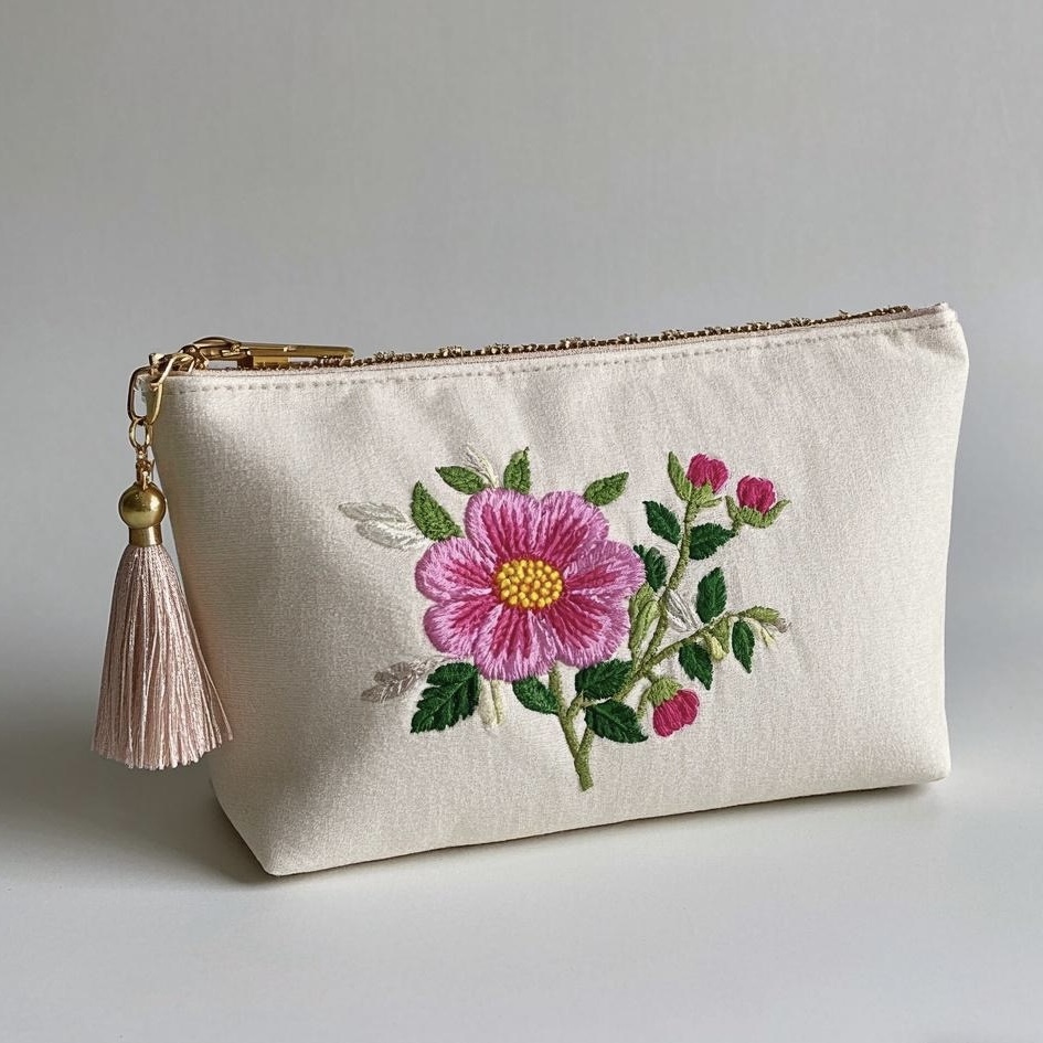 Embroidered Cosmetic Bag