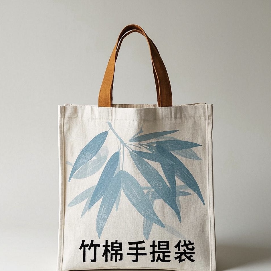 Environmentally Friendly Bag Made of Bamboo Fiber and Cotton Fabric